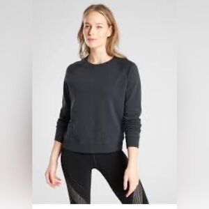 Athleta | Crewneck Sweatshirt in Washed Black Size Small Casual Cozy Loungewear